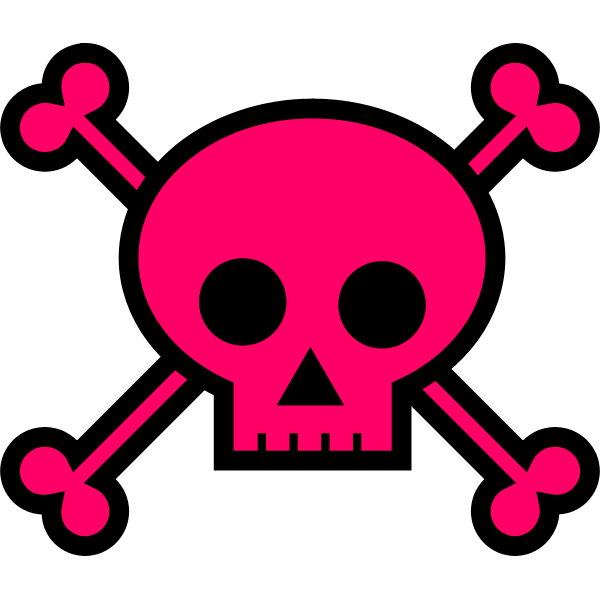 SVG Pink skull death sign vector drawing