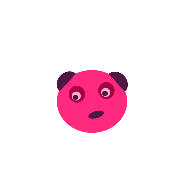 SVG Pink teddy with purple ears