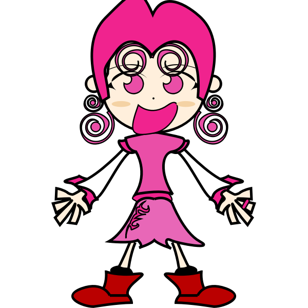SVG Pinky girl vector drawing