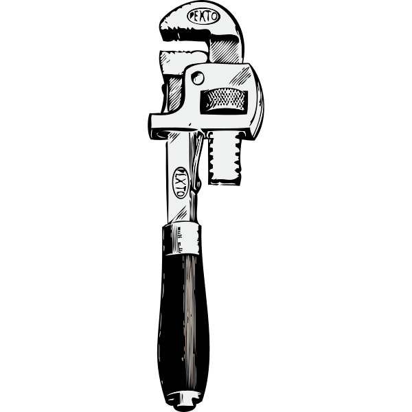 SVG Pipe wrench vector drawing