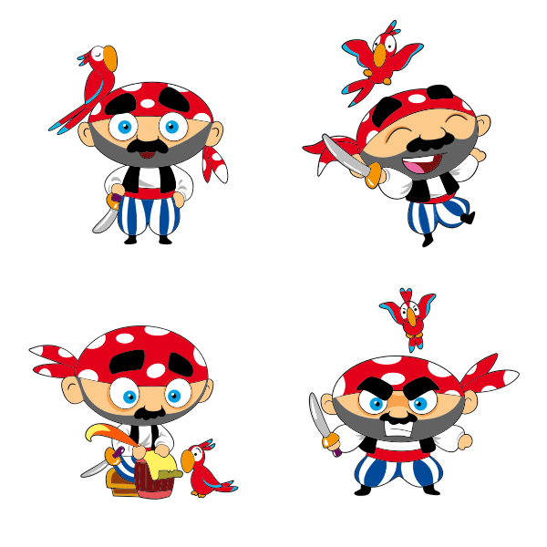 SVG Pirate and parrot