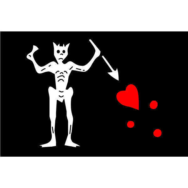 SVG Pirate flag bloody hearts vector image