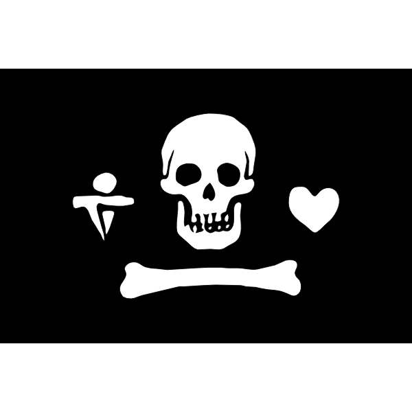 SVG Pirate flag heart and bone vector image