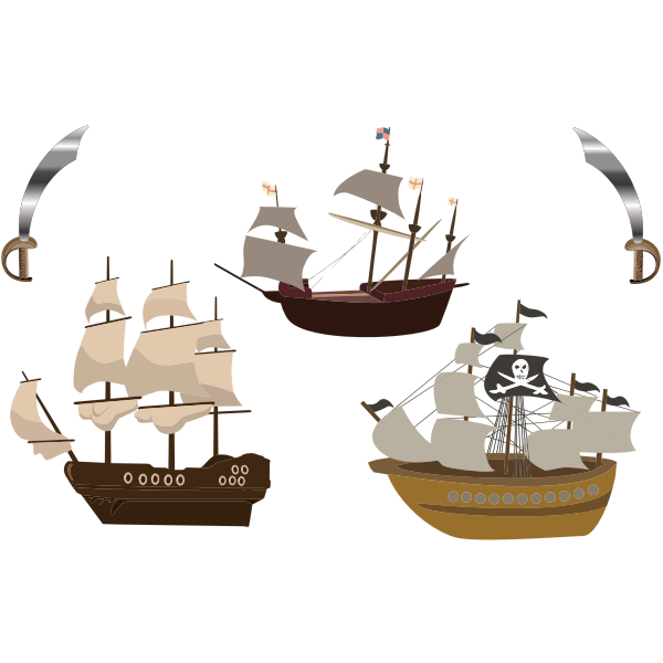 SVG Pirate ships