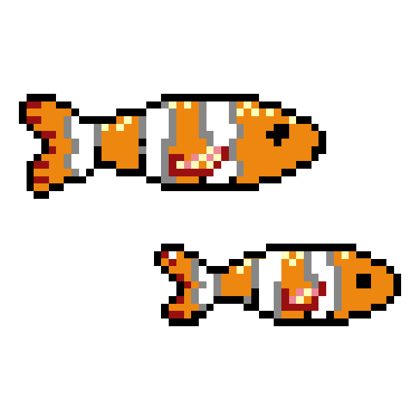 SVG Pixel clownfish