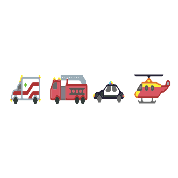 SVG pixel emergency vehicles