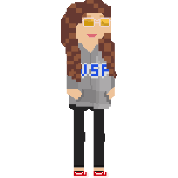 SVG Pixel girl image