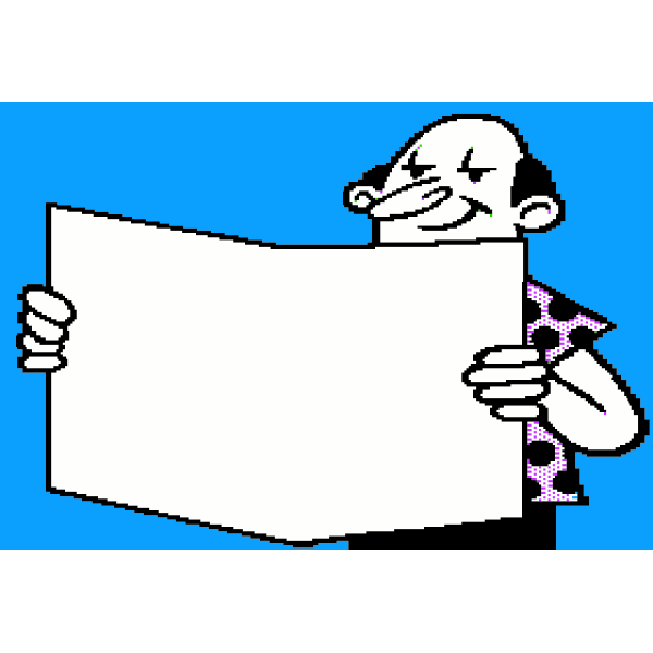 SVG Pixel man reading newspaper