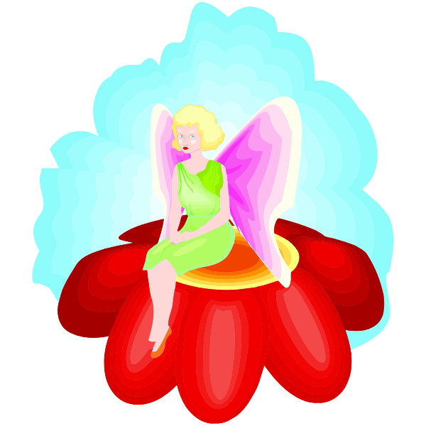 SVG Pixie on a flower