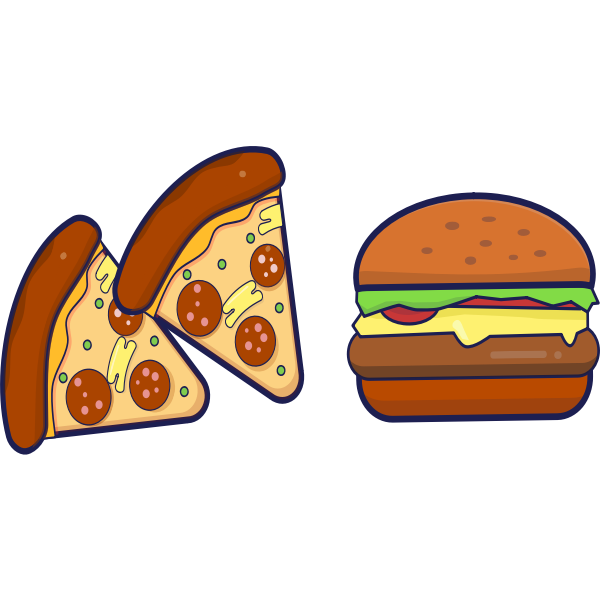 SVG Pizza and burger
