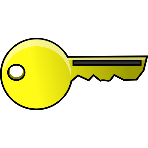 SVG Plain gold key vector clip art