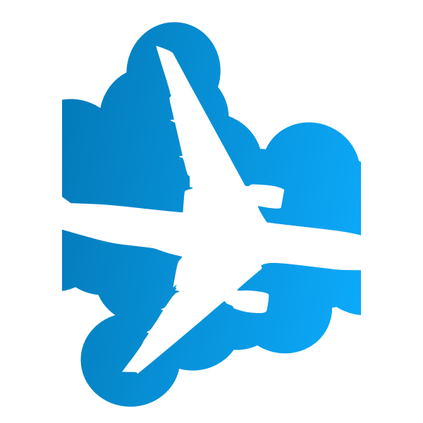 SVG plane silhouet in the sky