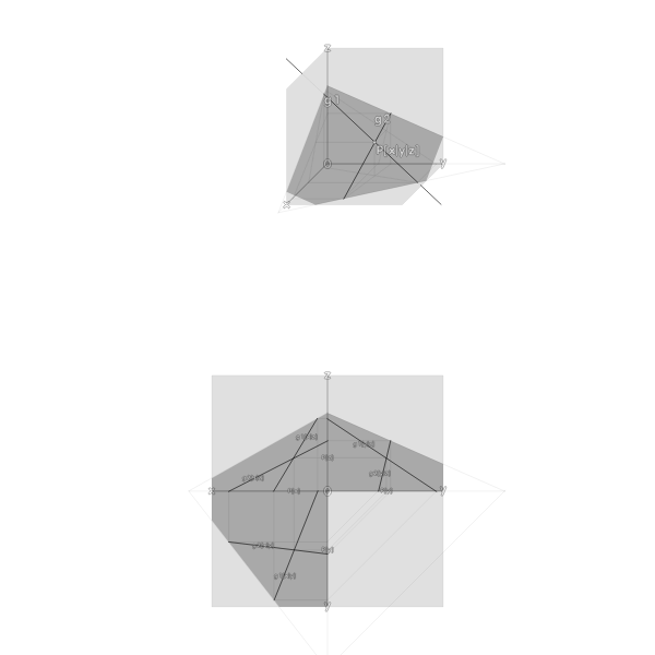 SVG plane through two lines with intersection point -- Ebene zweier kreuzender Geraden