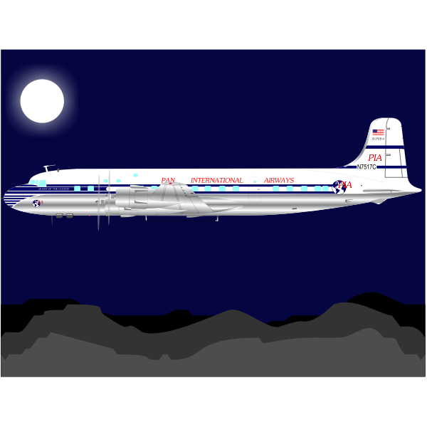 SVG Plane under moonlight