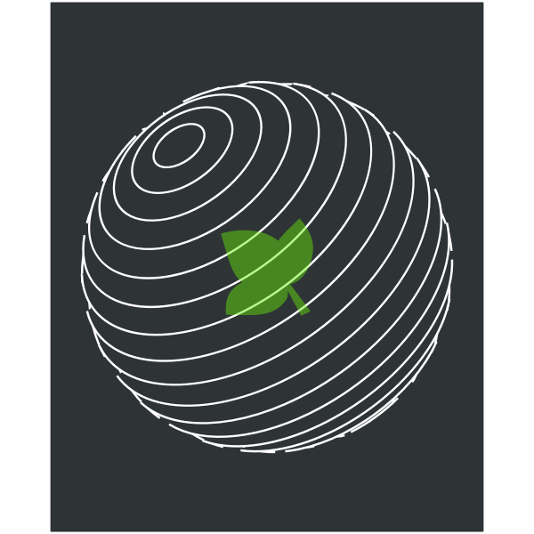 SVG Planet with a green leaf inside vector image