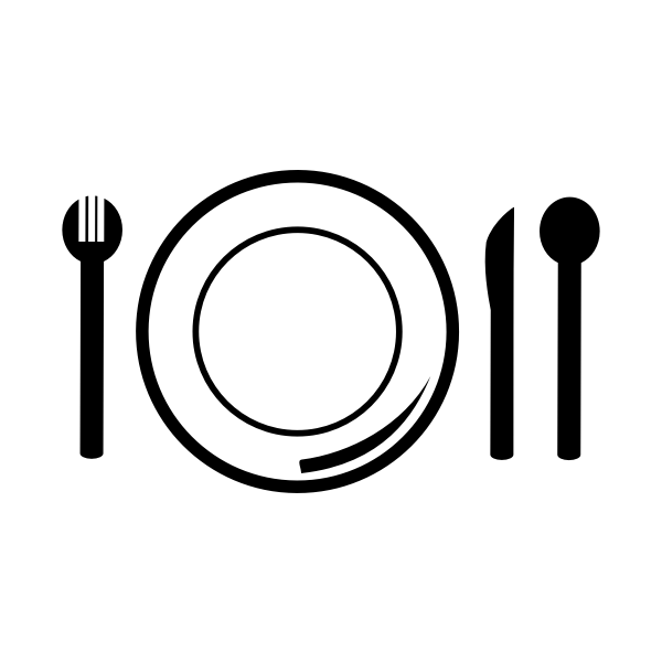 SVG Plate with cutlery vector