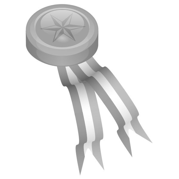 SVG Platinum medal with ribbons vector graphics