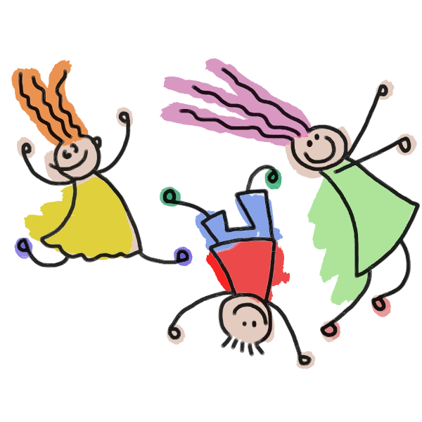 SVG Playful Stick Figure Kids