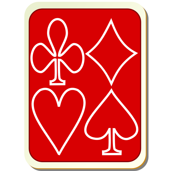 SVG Playing card back red with white vector drawing