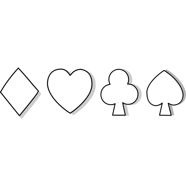 SVG Playing card symbols freehand vector drawing