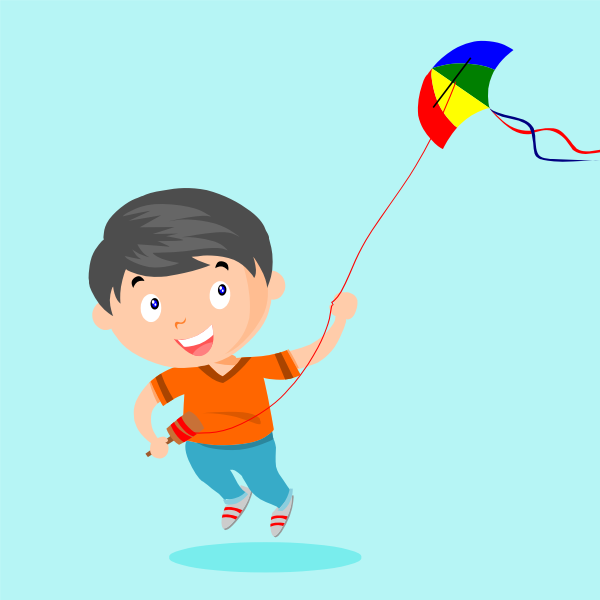 SVG Playing kite animation