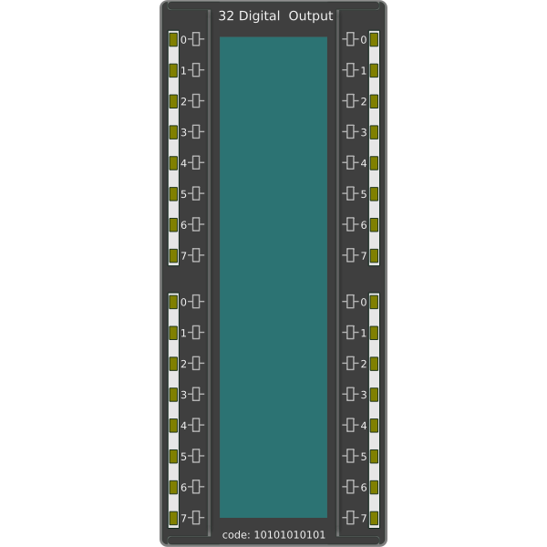 SVG PLC 32 digital output card vector image
