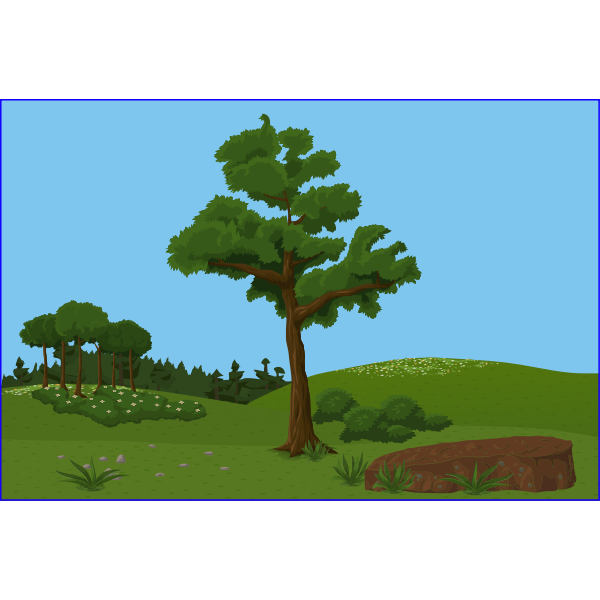 SVG Pleasant meadow scene