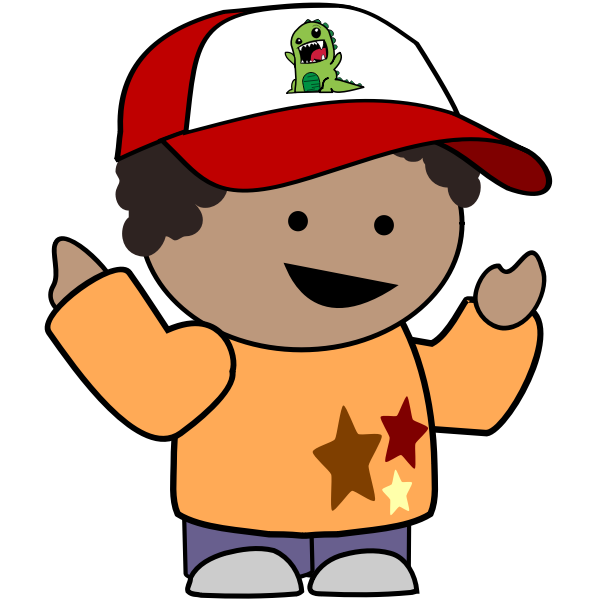 SVG Pointing boy in baseball cap
