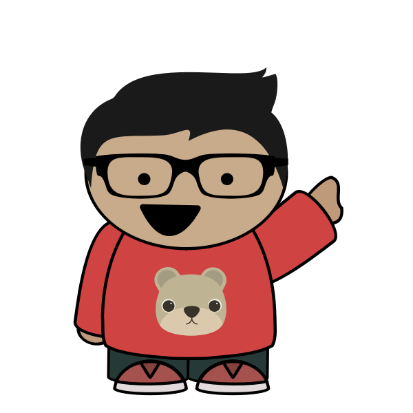 SVG Pointing boy with glasses