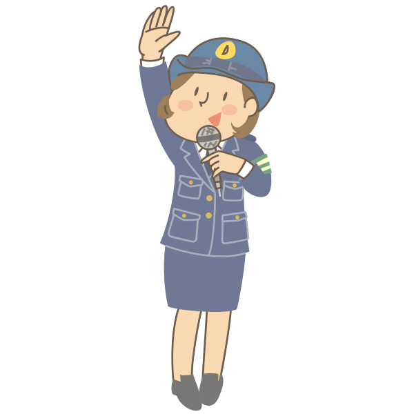 SVG Policewoman with microphone