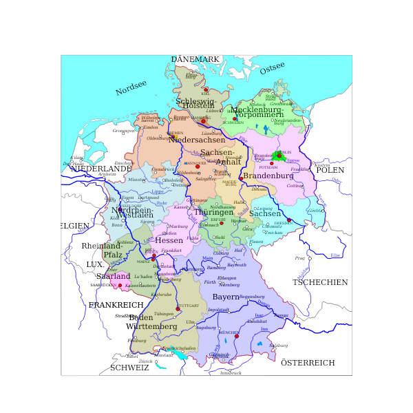SVG Political map of Germany vector drawing