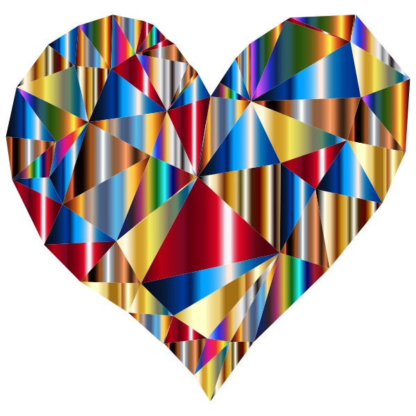 SVG Polychromatic Low Poly Heart