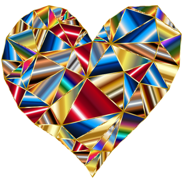 SVG Polychromatic Low Poly Heart 4