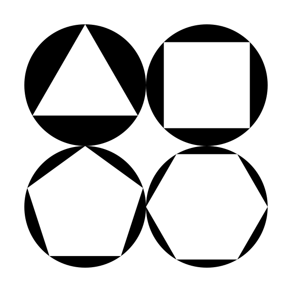 SVG polygons inside circles