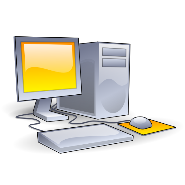 SVG Pony desktop computer configuration vector clip art