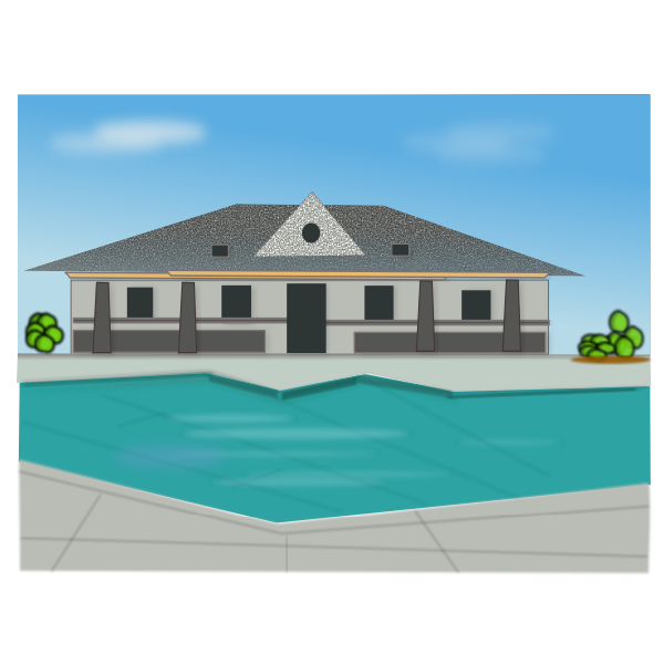 SVG Poolside villa vector illustration