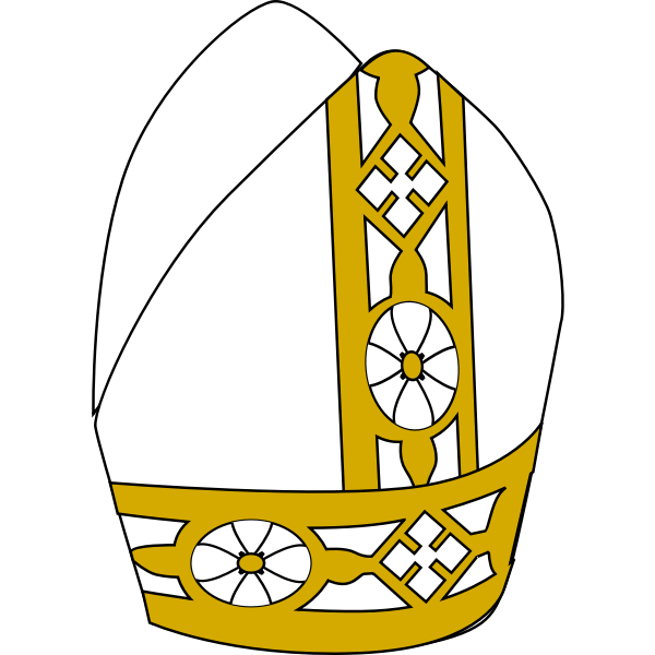 SVG Pope hat in gold and white color illustration