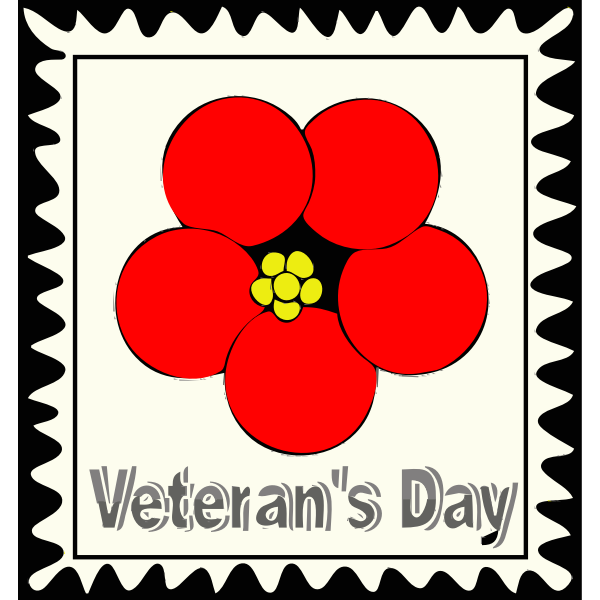 SVG Poppy postage stamp vector drawing