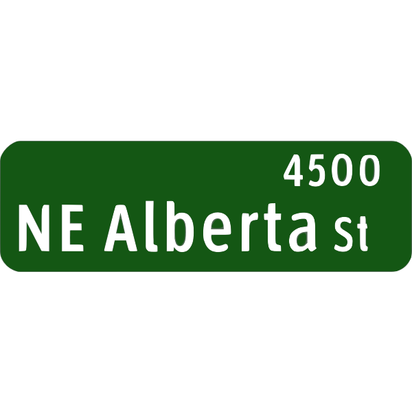 SVG Portland Oregon street name sign NE Alberta St