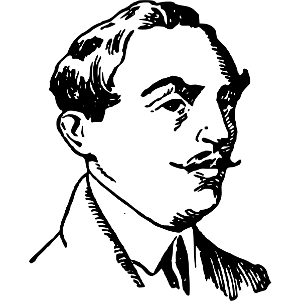 SVG Portrait of a man with mustache