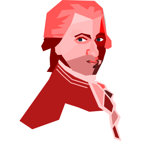 SVG Portrait of Mozart vector drawing