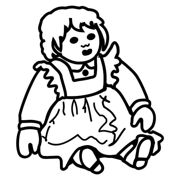 SVG Posh doll outline vector illustration