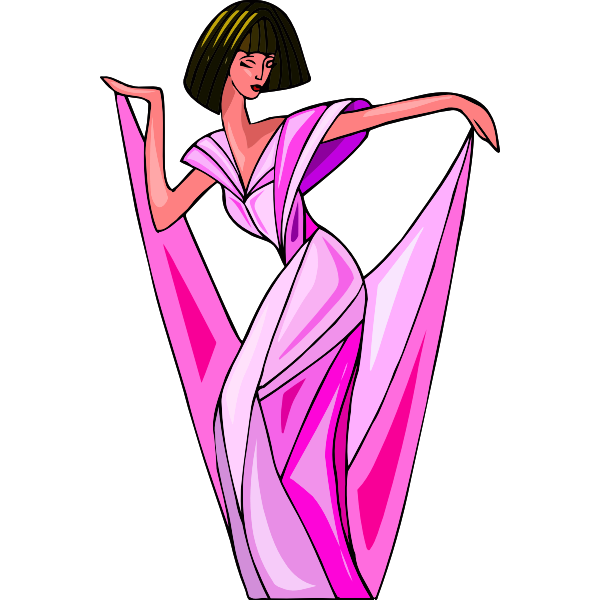 SVG Posing in pink dress