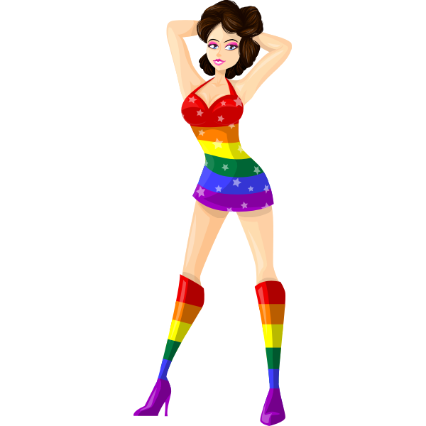 SVG Posing model in LGBT colors