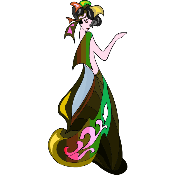 SVG Posing model vector image