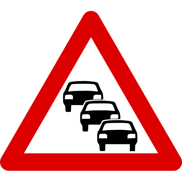 SVG Possible road queues traffic sign vector image