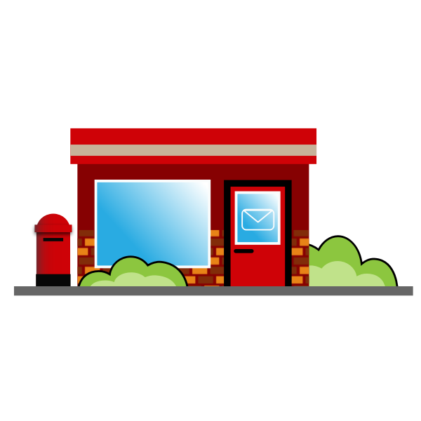 SVG Post office cartoon image