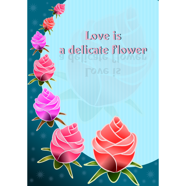 SVG Postcard with rosebuds