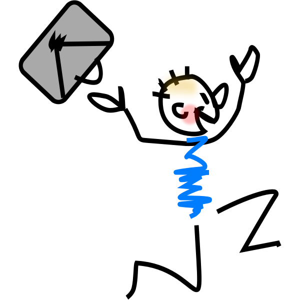 SVG Postman line man vector clip art