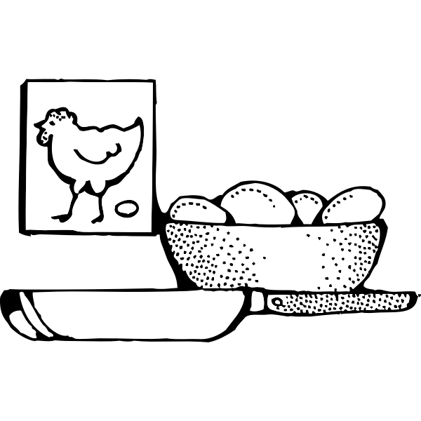 SVG Pot of eggs ready too be fried vector image